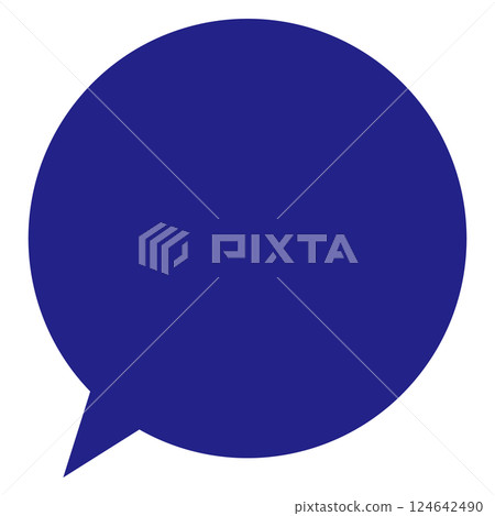 Blue round speech bubble 124642490