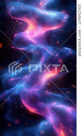 Abstract cosmic energy waves create an immersive visual experience in deep space tones Abstract cosmic energy waves create an immersive visual experience in deep space tones 124642503