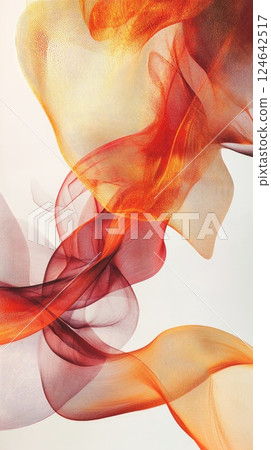 Vibrant abstract background showcasing dynamic brush strokes in warm red and orange tones 124642517