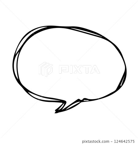 一個簡單的筆畫對話泡泡 124642575