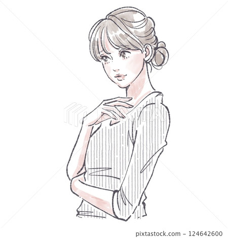 婦女和女孩插畫素材 124642600
