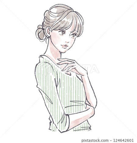 婦女和女孩插畫素材 124642601