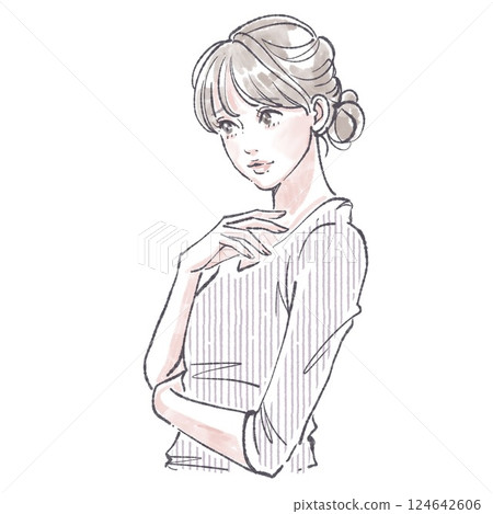 Illustration material of women and girls Illustration material of women and girls 124642606