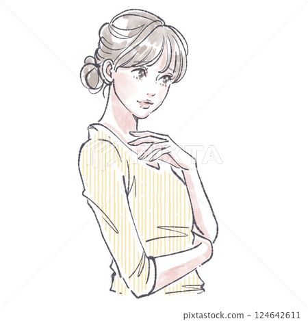 婦女和女孩插畫素材 124642611