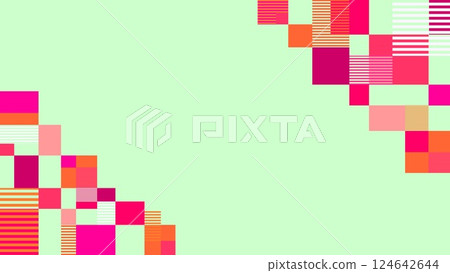 幾何框架，正方形，邊框，彩色，薄荷綠 124642644