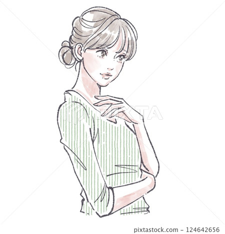 Illustration material of women and girls 124642656