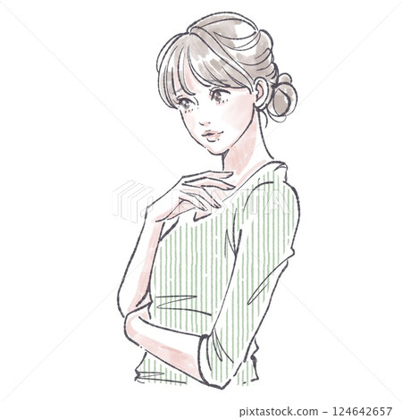 Illustration material of women and girls 124642657