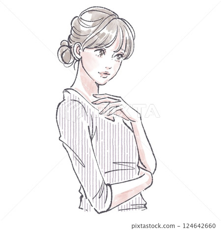 婦女和女孩插畫素材 婦女和女孩插畫素材 124642660