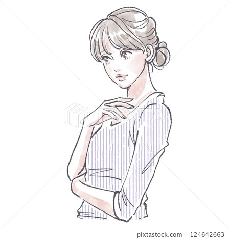 婦女和女孩插畫素材 124642663