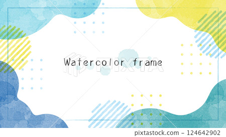 Gentle watercolor frame. Watercolor background. Stylish watercolor wallpaper. 124642902