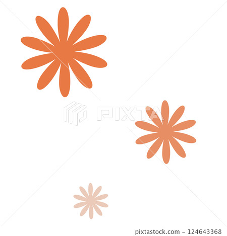 橘色花卉圖案 124643368