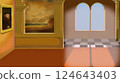 Elegant Interior with Classical Paintings illustration 124643403