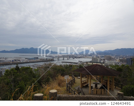 View from the summit of Ebiyama in Saeki Ward, Hiroshima City Ebiyama Park Observatory Itsukaichi Port Hatsukaichi Bridge View from the summit of Ebiyama in Saeki Ward, Hiroshima City Ebiyama Park Observatory Itsukaichi Port Hatsukaichi Bridge 124643491