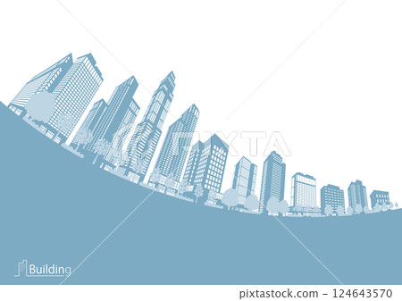 Cityscape silhouette illustration. Big city image illustration. 124643570