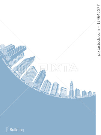 城市景觀剪影插圖。大城市圖像插圖。 124643577