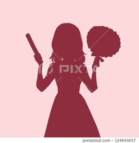 A woman holding a fan and glow sticks and promoting her favorite idol - Shadow art 124643657