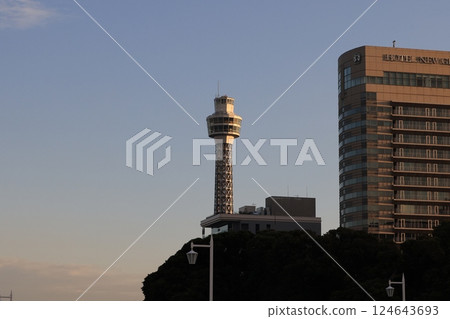 View of Yokohama Marine Tower from Yamashita Park 124643693