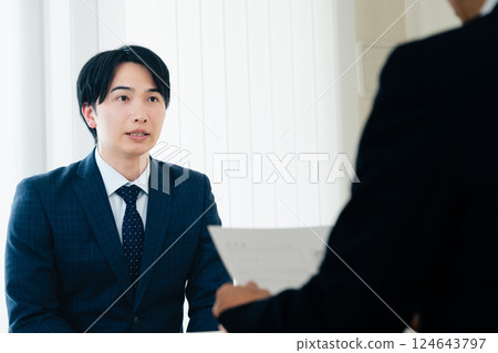 Businessman getting nervous during an interview 124643797