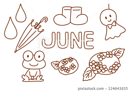 雨季的插圖素材集 雨季的插圖素材集 124643835