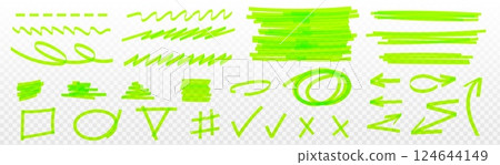 Highlight marker lines and underlines, frames set. 124644149