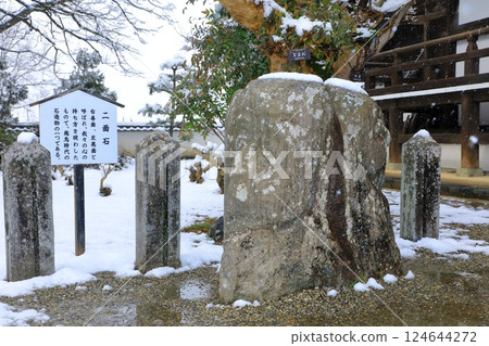 明日香村 橘寺 雪景 雙面石 明日香村 橘寺 雪景 雙面石 124644272