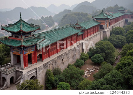 Chinese traditional style of architecture. Chinese traditional style of architecture. 124644283