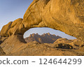 Rock arch in the Spitzkoppe National Park in Namibia. 124644299