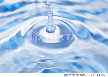 Drops of water falling on the surface of the water. Drops of water falling on the surface of the water. 124644387