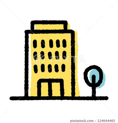 建築和酒店圖標 124644465