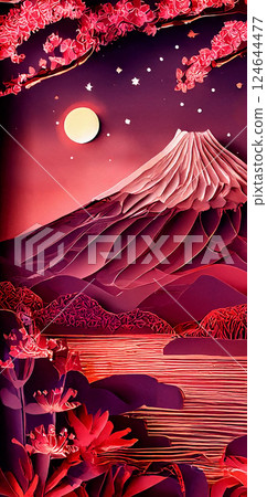 Mount Fuji and Cherry Blossoms 10 124644477
