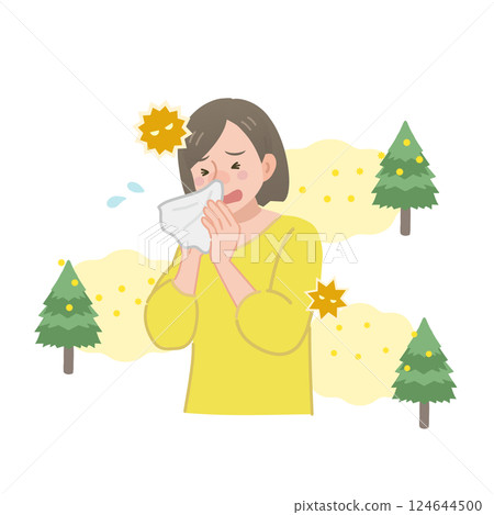 A woman suffering from hay fever A woman suffering from hay fever 124644500