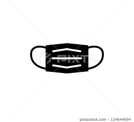 Simple mask silhouette icon vector Simple mask silhouette icon vector 124644694
