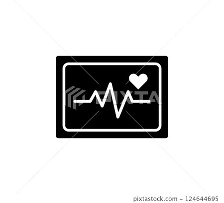 心電圖輪廓圖示插畫向量 心電圖輪廓圖示插畫向量 124644695