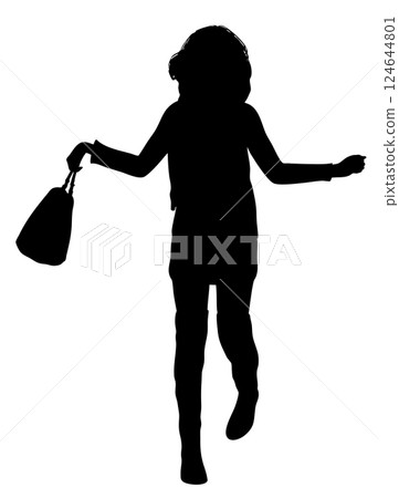 Woman silhouette with handbag Woman silhouette with handbag 124644801