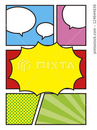 漫畫風格框架背景插圖 124644836