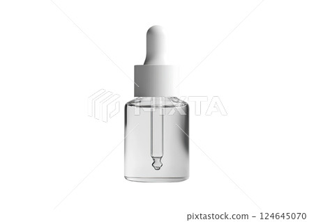 AI-generated item. Glass dropper bottle with a pipette isolated on transparent background. 124645070