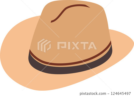 Rancher Hat Vector Illustration Isolated on Transparent Background Rancher Hat Vector Illustration Isolated on Transparent Background 124645497