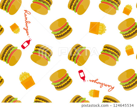 A pattern full of hamburgers 124645534