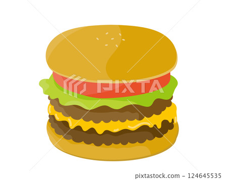 看起來非常美味的漢堡插圖 看起來非常美味的漢堡插圖 124645535