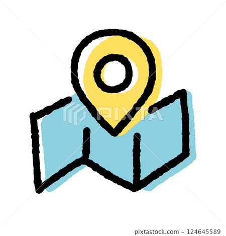Map and pin mark Map and pin mark 124645589