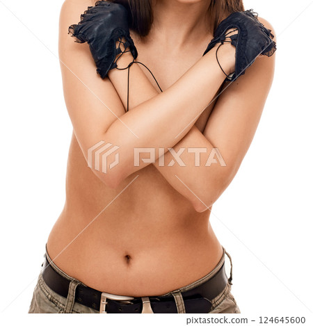 Nude female soldier 124645600