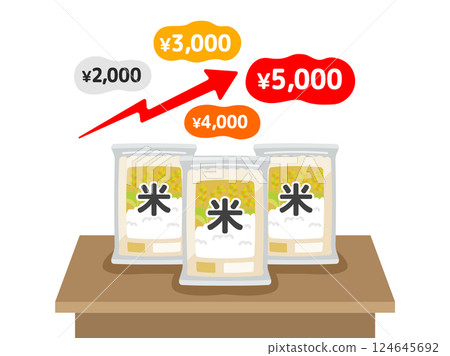 超市米價上漲的圖示 124645692