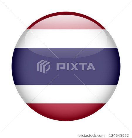 flag of Thailand, button round glossy icon 124645952