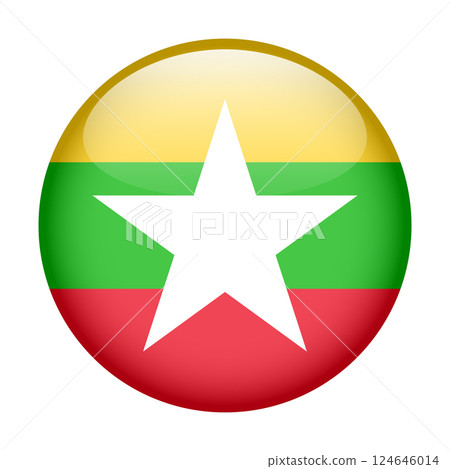 flag of Myanmar, button round glossy icon flag of Myanmar, button round glossy icon 124646014