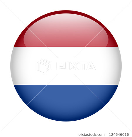 flag of Netherlands, button round glossy icon flag of Netherlands, button round glossy icon 124646016