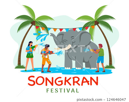 ongkran Water Festival Celebration 124646047