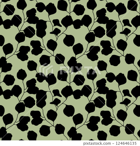 Elegant seamless pattern eucalyptus leaves. Background design. Repeating print for fabric, wrapping paper, textile, wallpaper Elegant seamless pattern eucalyptus leaves. Background design. Repeating print for fabric, wrapping paper, textile, wallpaper 124646135