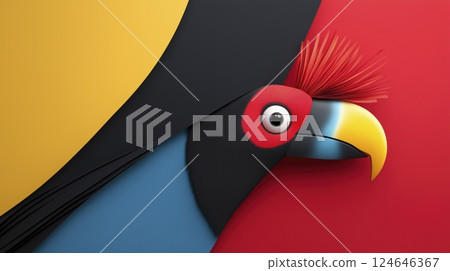 Parrot geometric abstract background, Colorful parrot 124646367