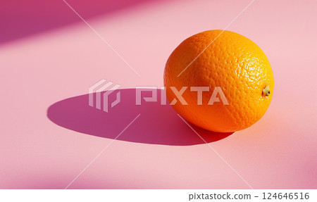 orange fruit on pink background 124646516