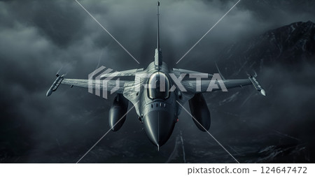 modern fifth generation combat air fighter jet in sky, advanced stealth military aircraft flying modern fifth generation combat air fighter jet in sky, advanced stealth military aircraft flying 124647472